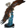 Eagle on a wave - Bronze Statue -  Size: 32"L x 12"W x 34"H.