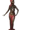 Egyptian lady Bronze Statue -  Size: 7"L x 6"W x 28"H.