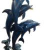 Five Dolphins On Wave Bronze Statue/Fountain  -  Size: 47"L x 27"W x 84"H.