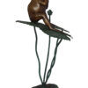 Frog on Lotus Bronze fountain Statue -  Size: 22"L x 20"W x 44"H.