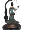 Girl on a swing Bronze Statue -  Size: 15"L x 8"W x 21"H.