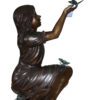 Girl with butterflies  - Bronze Statue -  Size: 27"L x 17"W x 24"H.