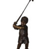 Golfer Boy Bronze - Big shoes -  Size: 18"L x 14"W x 49"H.