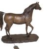 Horse Bronze Statue by Vidal -  Size: 15"L x 5.5"W x 14"H.