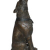 Howling Wolf Bronze Statue -  Size: 16"L x 20"W x 37"H.