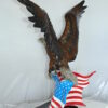 Eagle with American Flag Bronze Statue -  Size: 32"L x 14"W x 35"H.