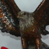 Eagle with American Flag Bronze Statue -  Size: 32"L x 14"W x 35"H.