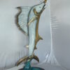 One Sailfish Jumping of the ware - Bronze Statue -  Size: 16"L x 16"W x 39"H.