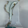 One Sailfish Jumping of the ware - Bronze Statue -  Size: 16"L x 16"W x 39"H.