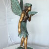 Angel holding a shell Bronze Statue - Fountain -  Size: 18"L x 12"W x 43"H.