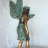 Angel holding a shell Bronze Statue - Fountain -  Size: 18"L x 12"W x 43"H.