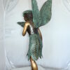 Angel holding a shell Bronze Statue - Fountain -  Size: 18"L x 12"W x 43"H.