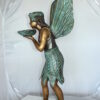 Angel holding a shell Bronze Statue - Fountain -  Size: 18"L x 12"W x 43"H.