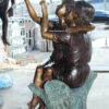 Two Kids Playing with Butterflies Bronze Statue -  Size: 30"L x 30"W x 50"H.