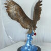 Eagle Catching his Prey Bronze Statue -  Size: 17"L x 20"W x 25"H.