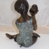 Girl listening to a Shell fountain-Bronze Statue -  Size: 17"L x 10"W x 20"H.