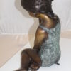 Girl listening to a Shell fountain-Bronze Statue -  Size: 17"L x 10"W x 20"H.