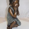 Girl in the sun -Sunny day Bronze Statue -  Size: 10"L x 11"W x 21"H.