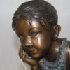 Girl in the sun -Sunny day Bronze Statue -  Size: 10"L x 11"W x 21"H.