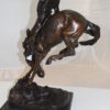 Outlaw Remington Bronze Statue -  Size: 19"L x 10"W x 26"H.