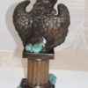 Angel sitting on Column Bronze Statue -  Size: 10"L x 9"W x 22"H.