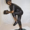 Boy plays baseball Bronze Statue -  Size: 22"L x 12"W x 36"H.