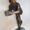 Boy plays baseball Bronze Statue -  Size: 22"L x 12"W x 36"H.