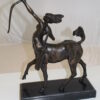 horse woman shooting an arrow Bronze Statue -  Size: 14"L x 6"W x 20"H.