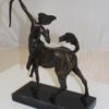 horse woman shooting an arrow Bronze Statue -  Size: 14"L x 6"W x 20"H.