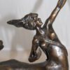 horse woman shooting an arrow Bronze Statue -  Size: 14"L x 6"W x 20"H.