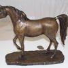 Horse Bronze Statue by Vidal -  Size: 15"L x 5.5"W x 14"H.