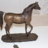 Horse Bronze Statue by Vidal -  Size: 15"L x 5.5"W x 14"H.