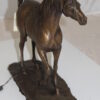 Horse Bronze Statue by Vidal -  Size: 15"L x 5.5"W x 14"H.