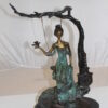 Girl on a swing Bronze Statue -  Size: 15"L x 8"W x 21"H.