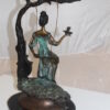 Girl on a swing Bronze Statue -  Size: 15"L x 8"W x 21"H.