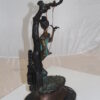 Girl on a swing Bronze Statue -  Size: 15"L x 8"W x 21"H.