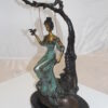 Girl on a swing Bronze Statue -  Size: 15"L x 8"W x 21"H.