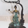 Girl on a swing Bronze Statue -  Size: 15"L x 8"W x 21"H.