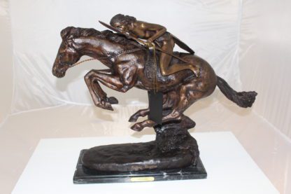Cheyenne by Remington Bronze Statue -  Size: 27"L x 8.5"W x 22"H.