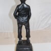 Boy standing Bronze Statue -  Size: 7.5"L x 7.5"W x 23.5"H.