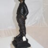 Boy standing Bronze Statue -  Size: 7.5"L x 7.5"W x 23.5"H.