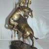 Buffalo Horse by Remington Bronze Statue -  Size: 14"L x 6"W x 20"H.