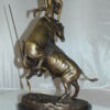 Buffalo Horse by Remington Bronze Statue -  Size: 14"L x 6"W x 20"H.