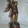 Boy standing Bronze Statue on Marble base -  Size: 10"L x 12"W x 26"H.