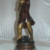 Boy standing Bronze Statue on Marble base -  Size: 10"L x 12"W x 26"H.