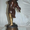 Boy standing Bronze Statue on Marble base -  Size: 10"L x 12"W x 26"H.