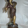 Boy standing Bronze Statue on Marble base -  Size: 10"L x 12"W x 26"H.