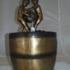 Two boys on a bucket self-contained fountain bronze statue -  16" x 16" x 29"H.