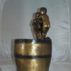 Two boys on a bucket self-contained fountain bronze statue -  16" x 16" x 29"H.