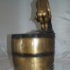 Two boys on a bucket self-contained fountain bronze statue -  16" x 16" x 29"H.